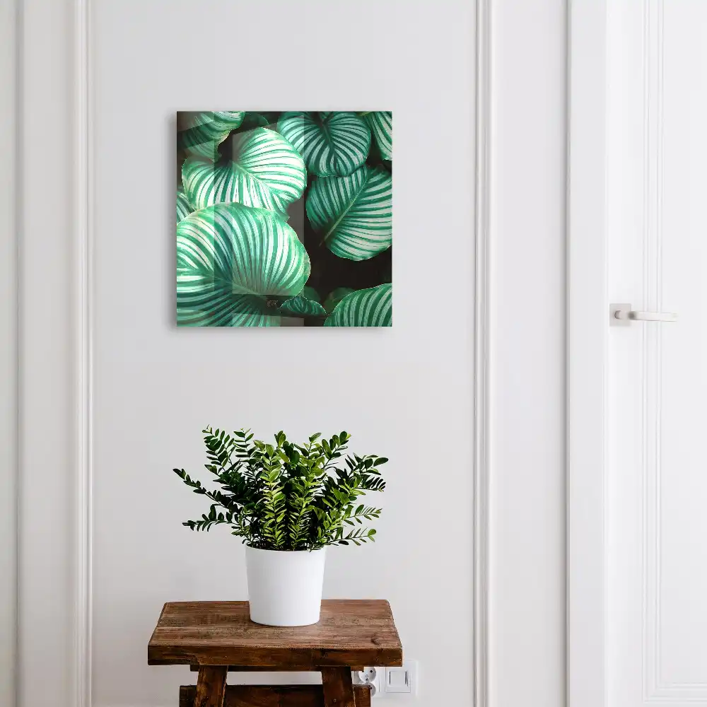 Boîte à clés structure de feuille verte époustouflante