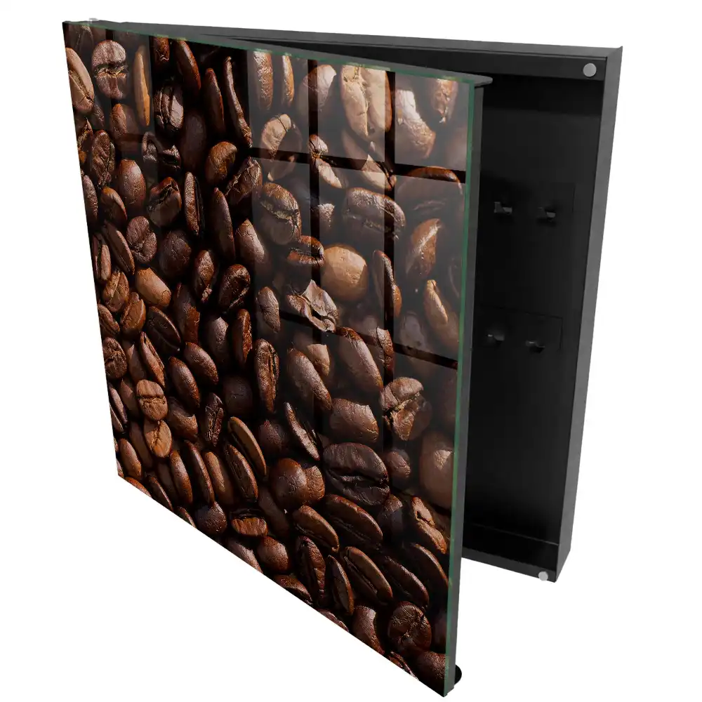 Armoire à clés grains de café torréfiés texture naturelle