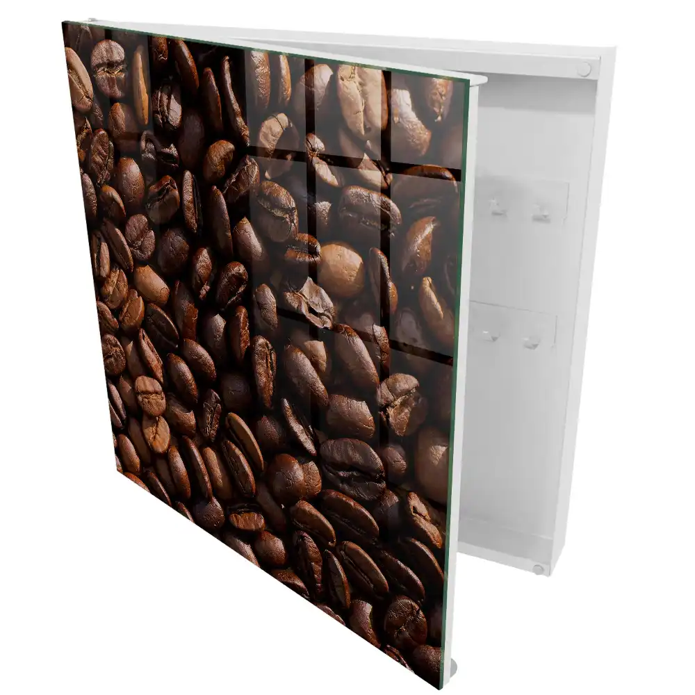 Armoire à clés grains de café torréfiés texture naturelle