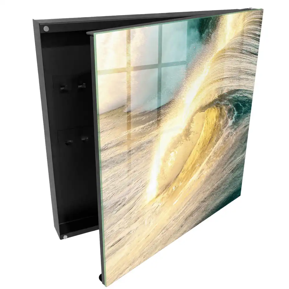 Boîte à clés murale vagues de l'océan au soleil