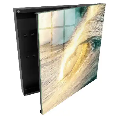 Boîte à clés murale vagues de l'océan au soleil