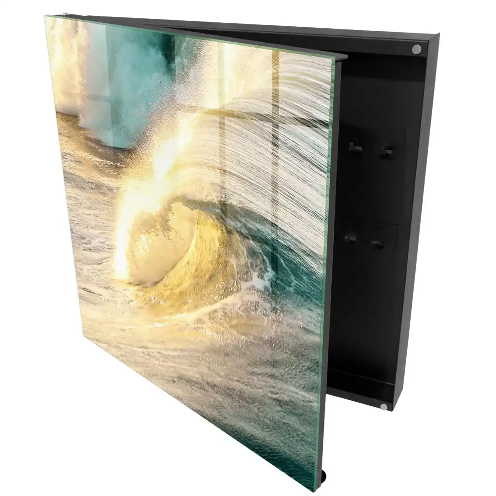 Boîte à clés murale vagues de l'océan au soleil
