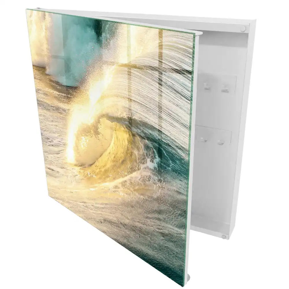 Boîte à clés murale vagues de l'océan au soleil