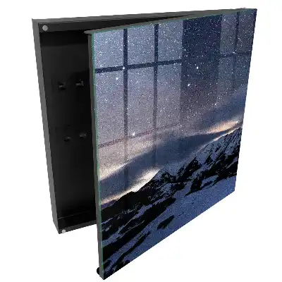 Boîte à clés murale montagnes la nuit ciel étoilé
