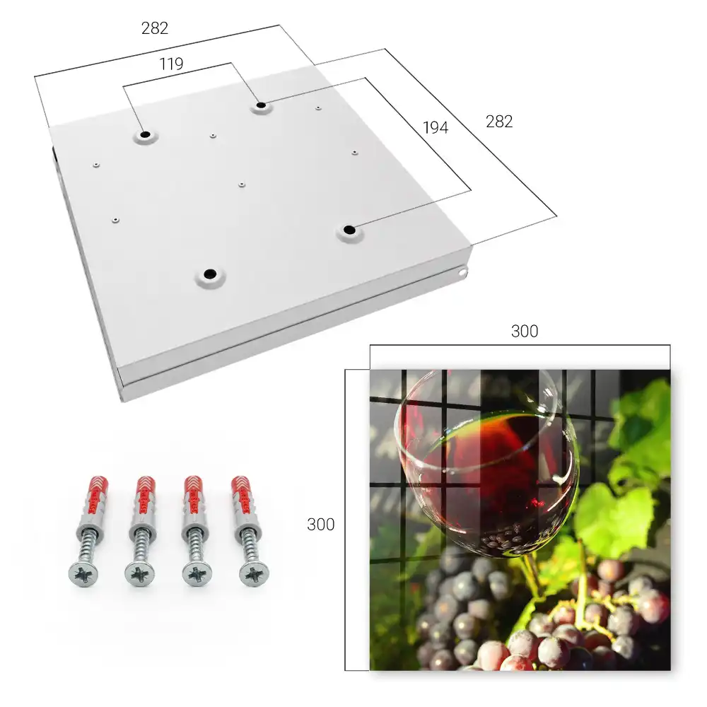 Boîte à clés une composition à base de raisins et de vin rouge foncé