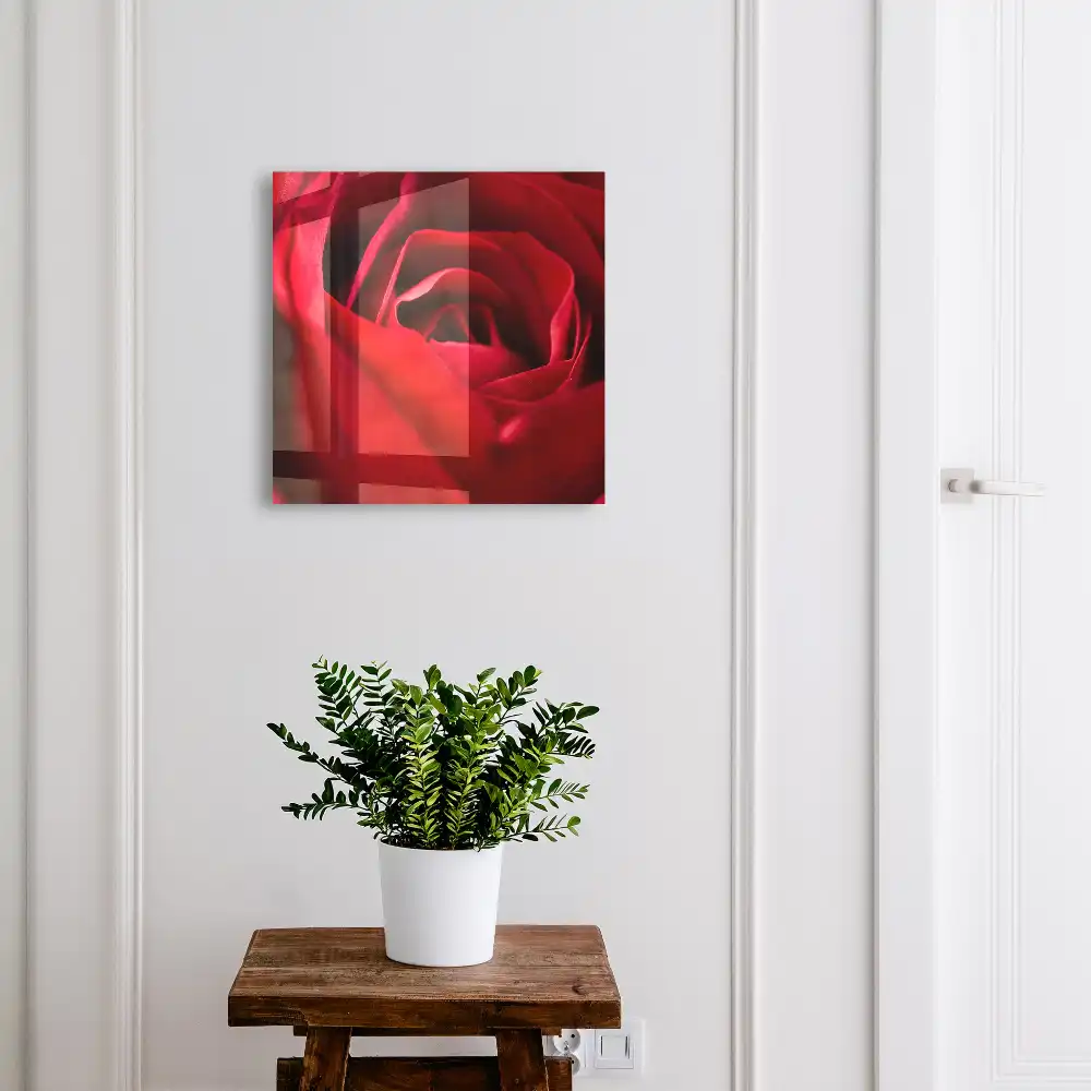 Armoire à clés des rouges saturés et des pétales de rose délicats