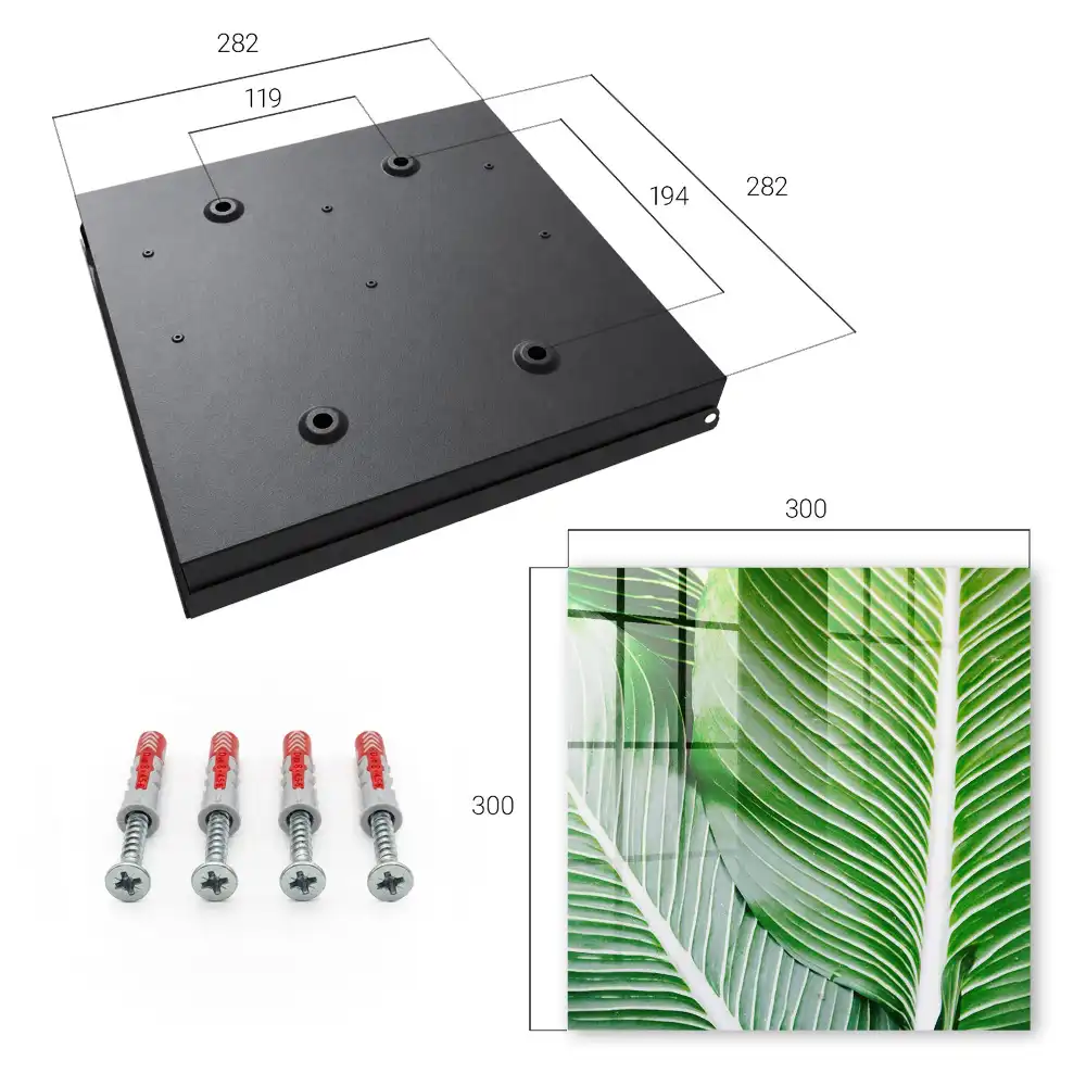 Boîte à clés feuilles vertes aux lignes distinctes