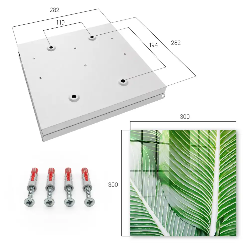 Boîte à clés feuilles vertes aux lignes distinctes