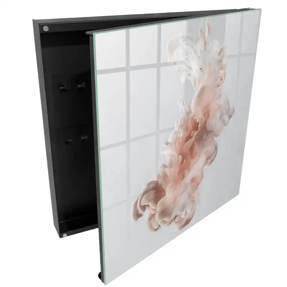 Armoire à clés formes délicates roses et blanches