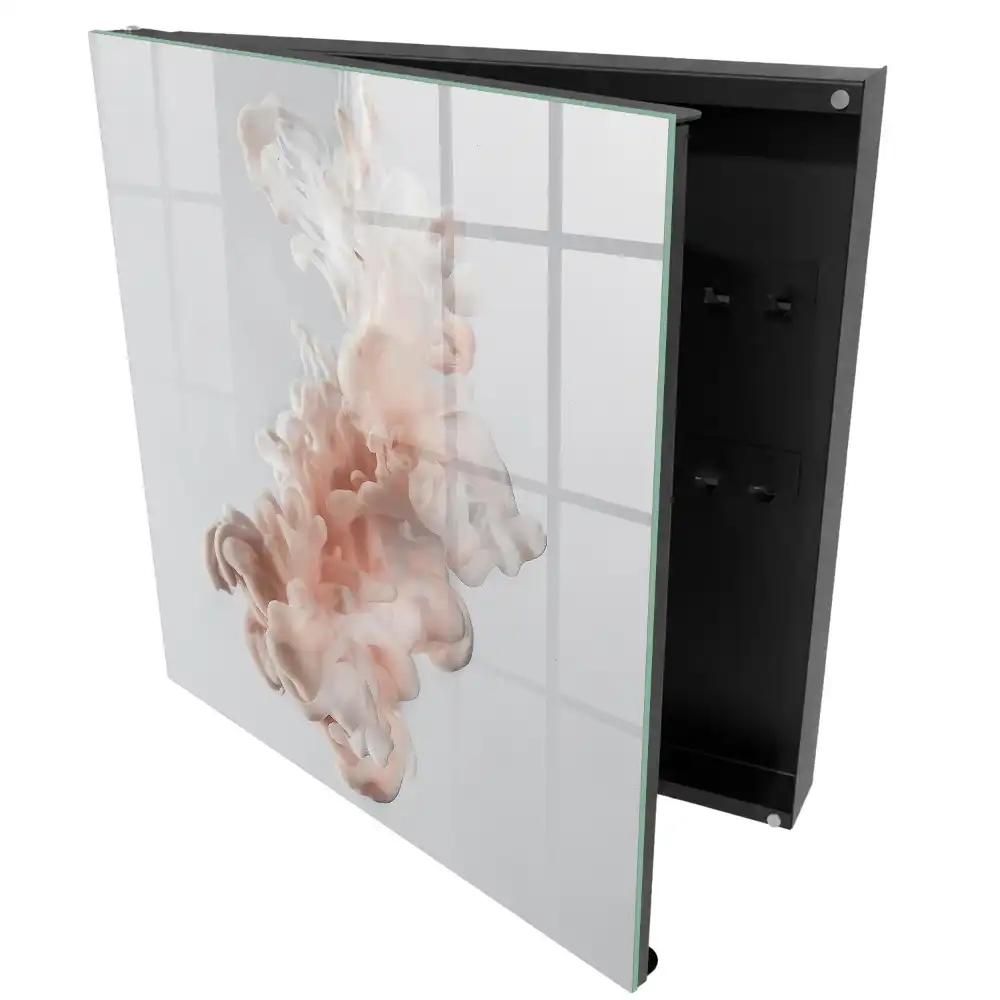 Armoire à clés formes délicates roses et blanches