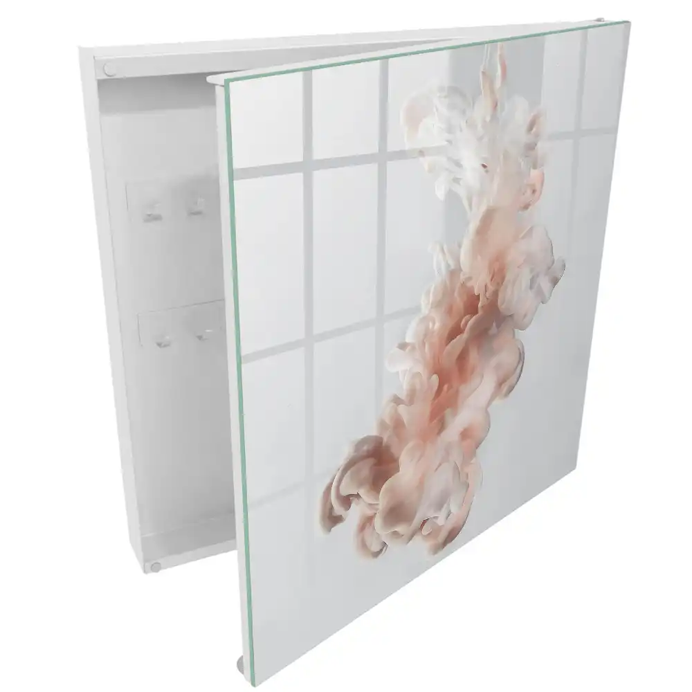 Armoire à clés formes délicates roses et blanches