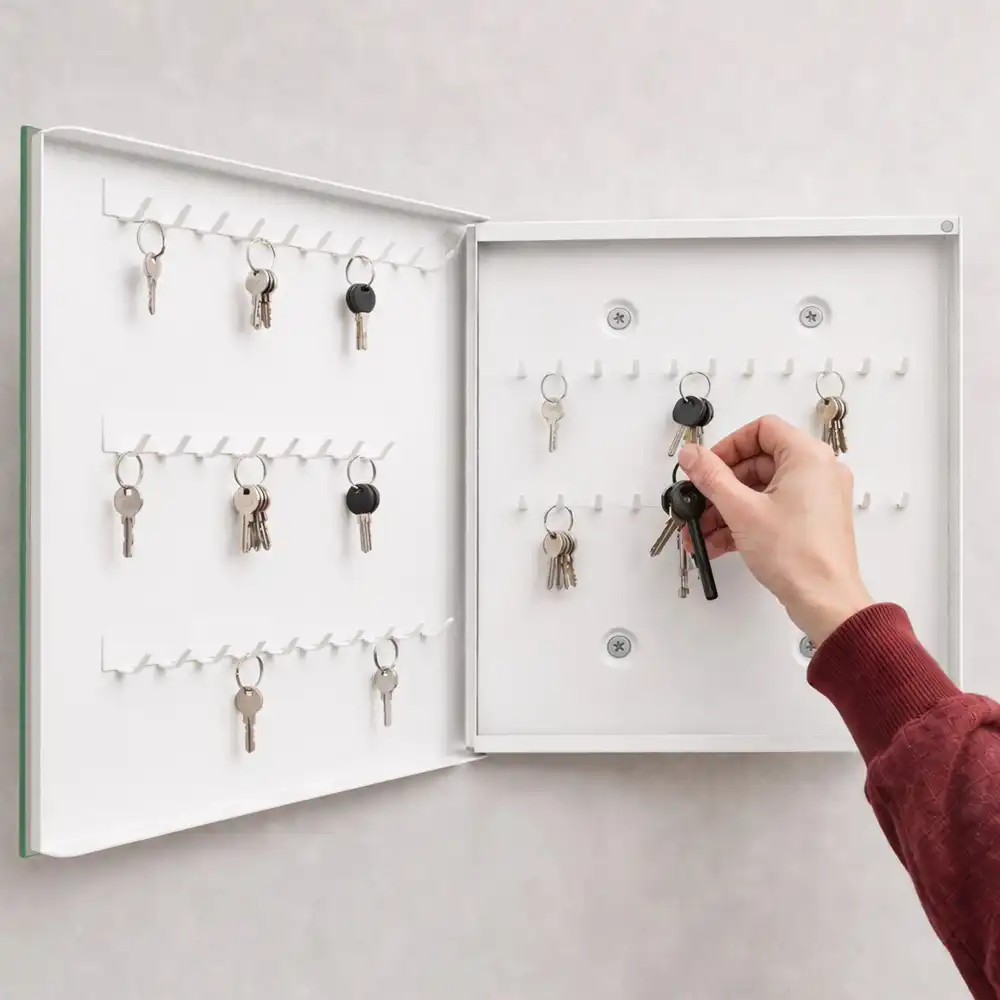 Boîte à clés lignes efficaces et contrastes de gris