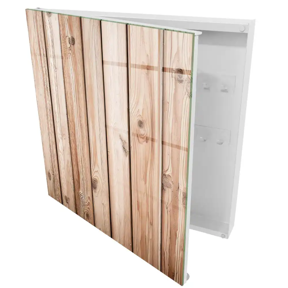 Boîte à clés planches en bois naturel au grain magnifique