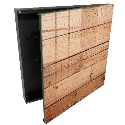 Armoire à clés structure en bois naturel avec une teinte chaude
