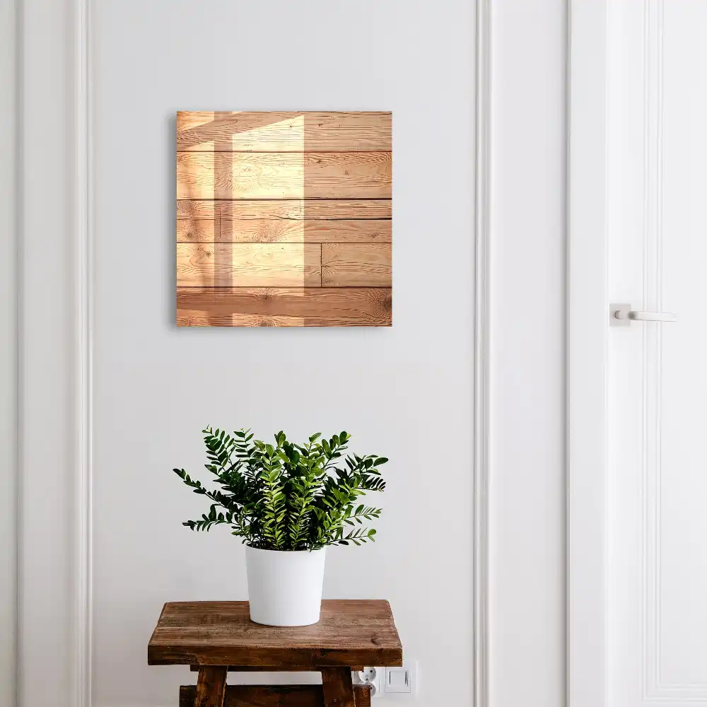 Armoire à clés structure en bois naturel avec une teinte chaude