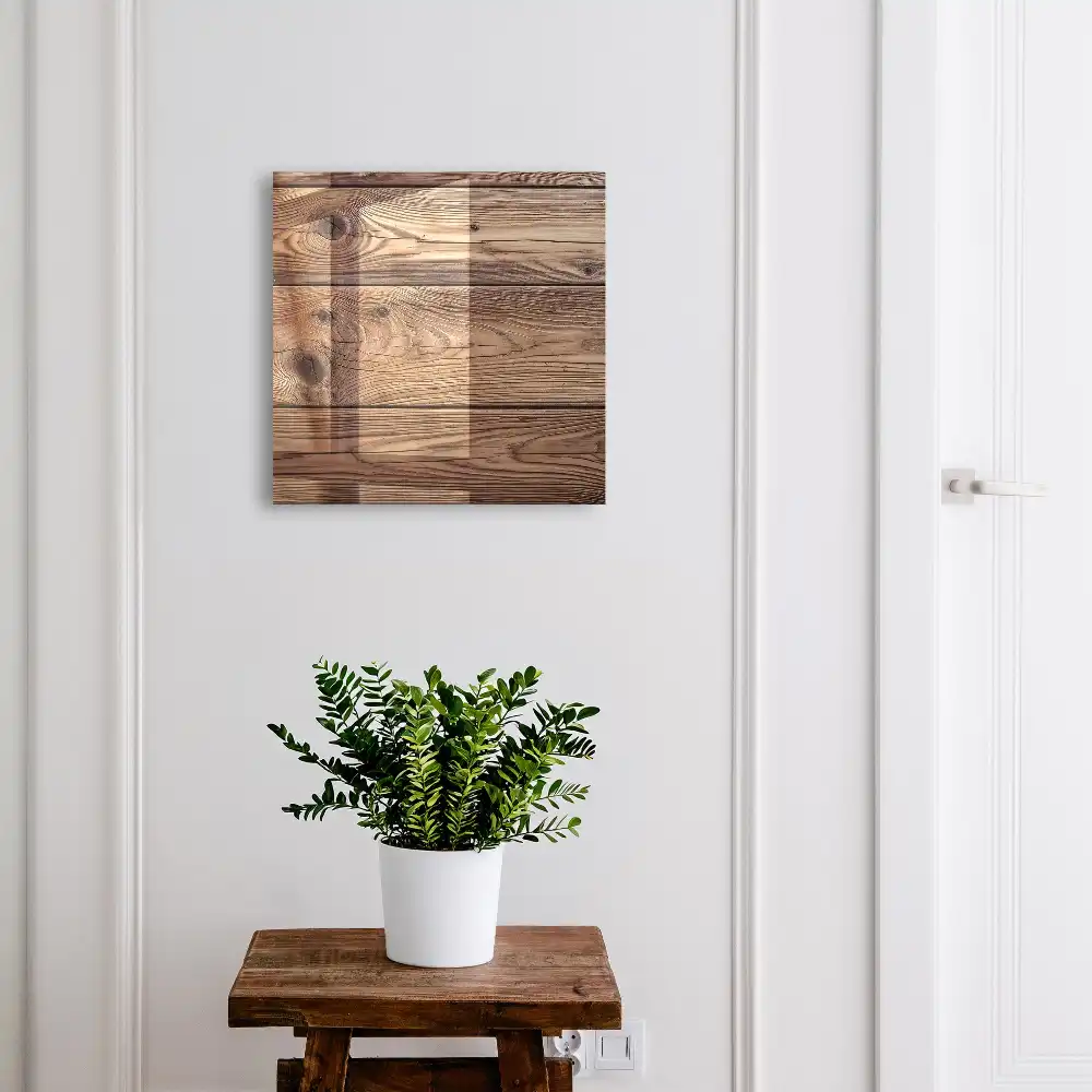 Boîte à clés murale bois chaleureux au grain naturel expressif