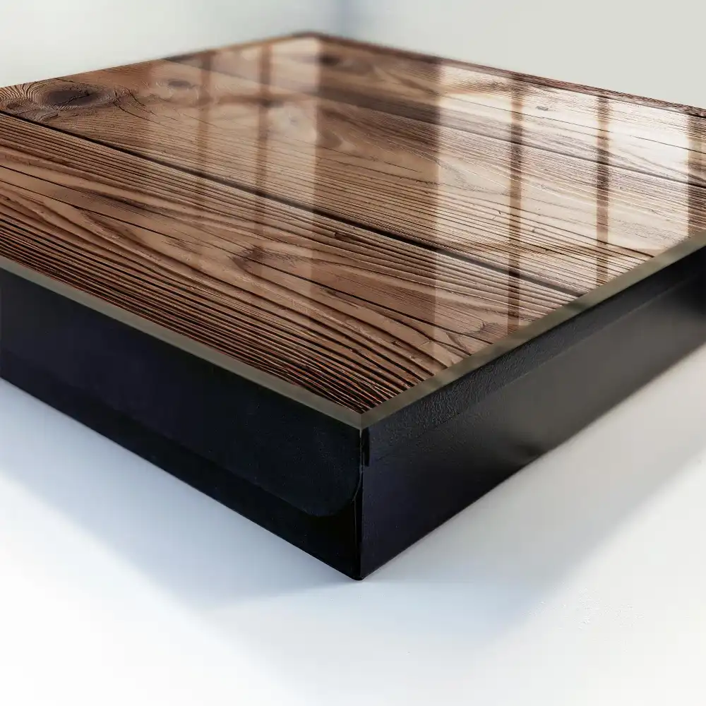 Boîte à clés murale bois chaleureux au grain naturel expressif