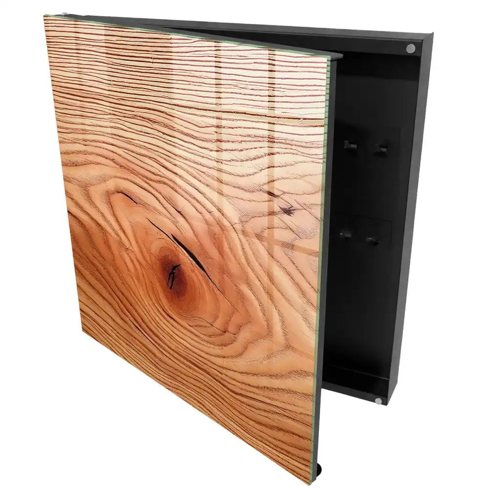 Armoire à clés grain de bois dans des tons chauds de beige