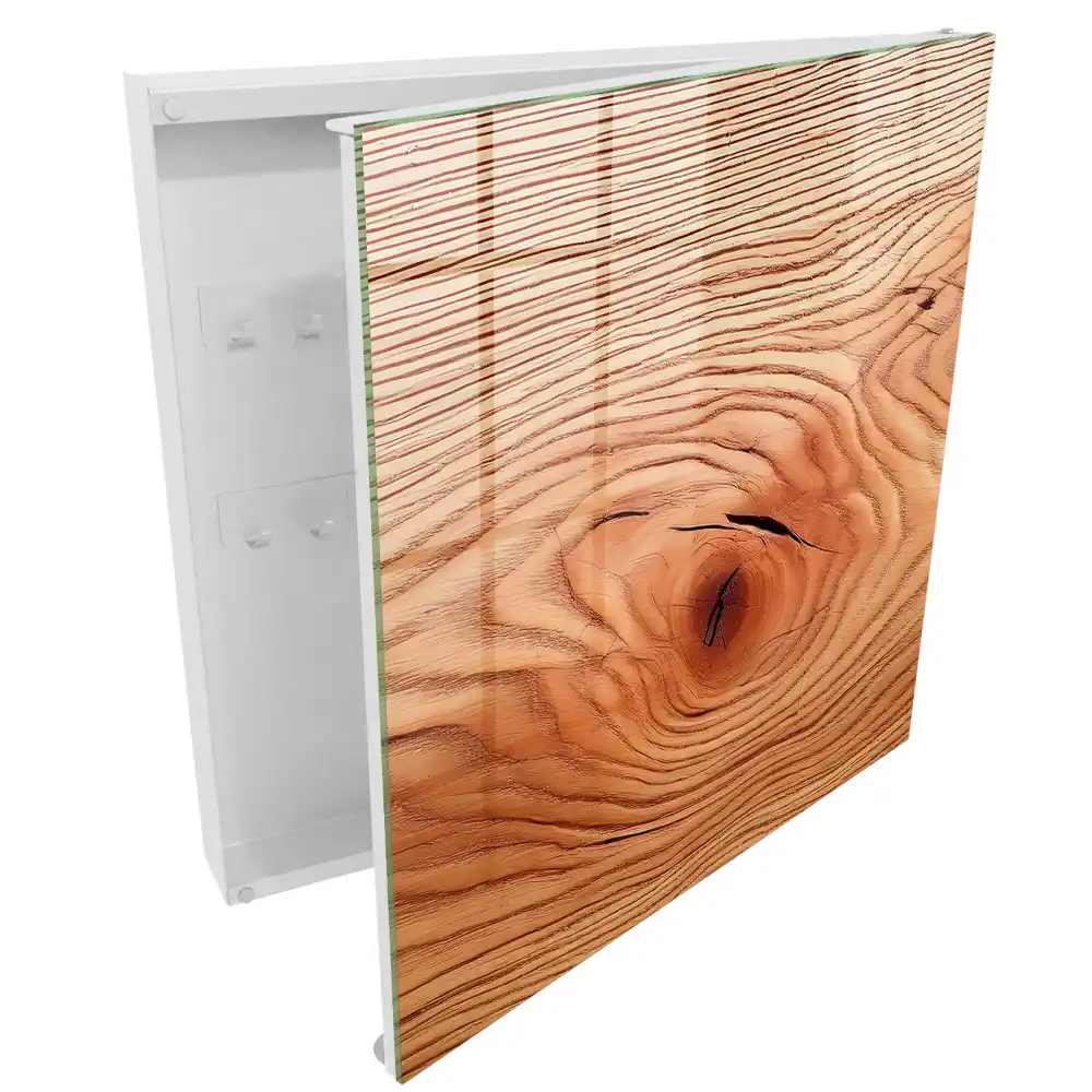 Armoire à clés grain de bois dans des tons chauds de beige