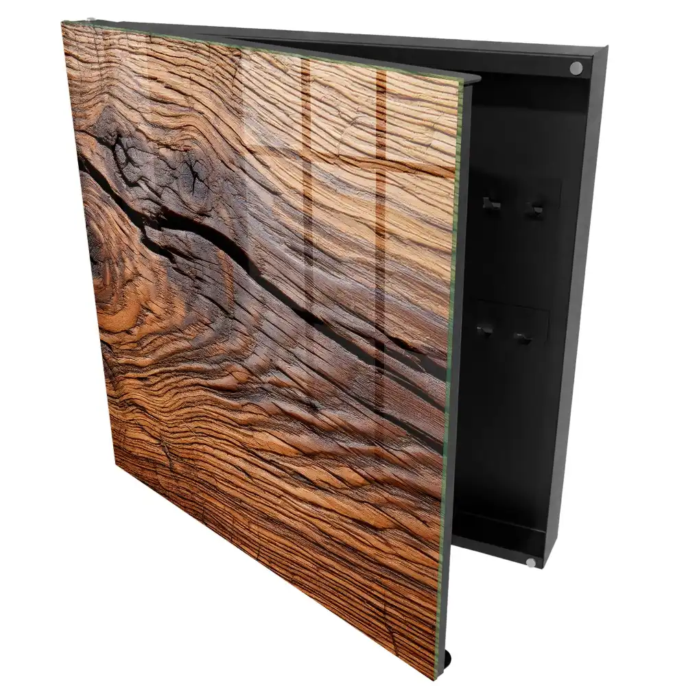 Boîte à clés bois au grain expressif et à l'atmosphère chaleureuse