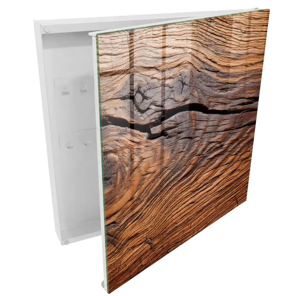 Boîte à clés bois au grain expressif et à l'atmosphère chaleureuse