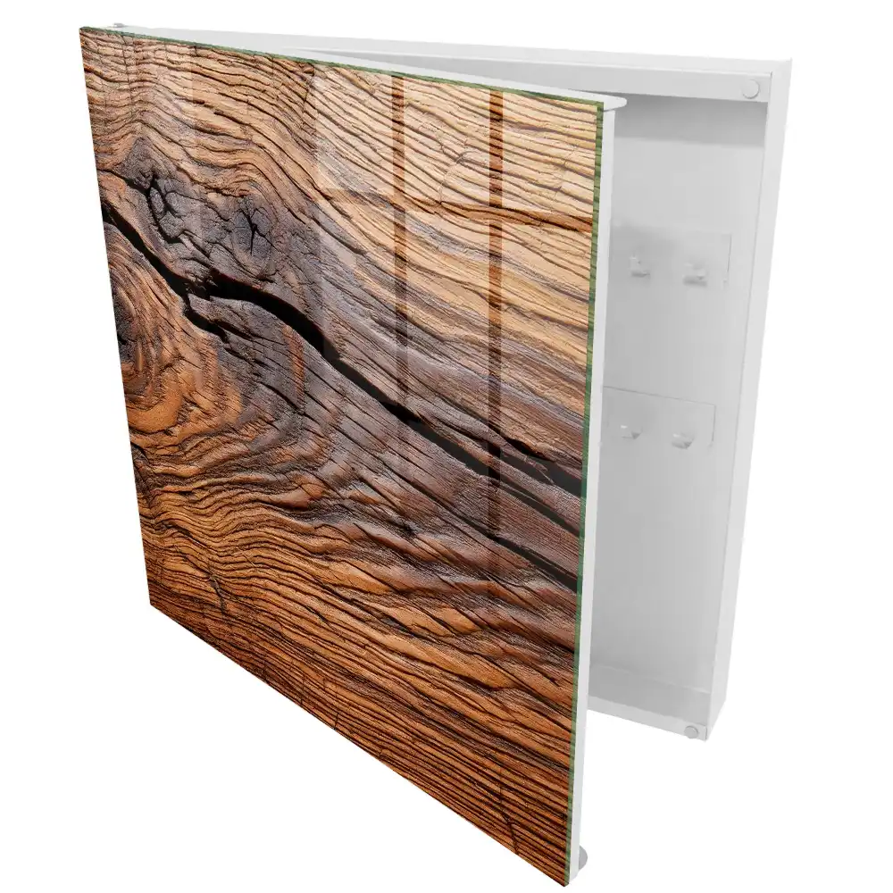 Boîte à clés bois au grain expressif et à l'atmosphère chaleureuse