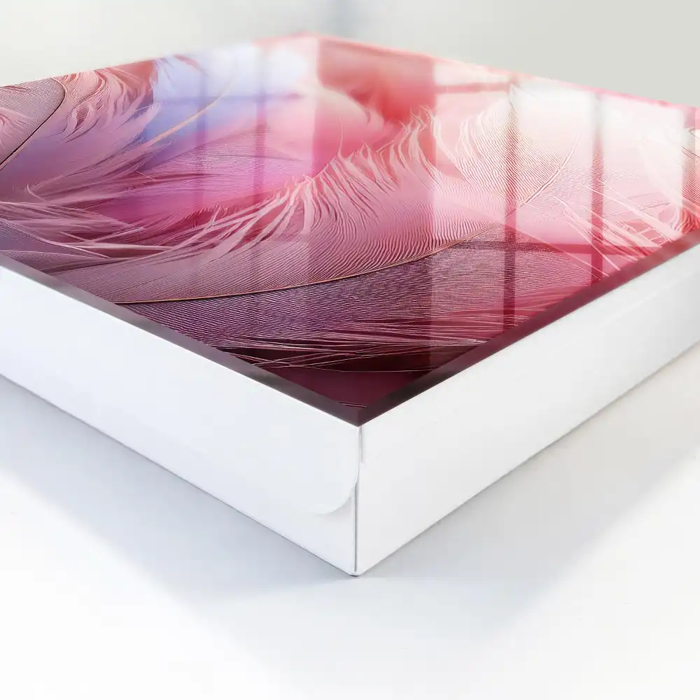 Boîte à clés plumes aux teintes pastel de rose et de bleu