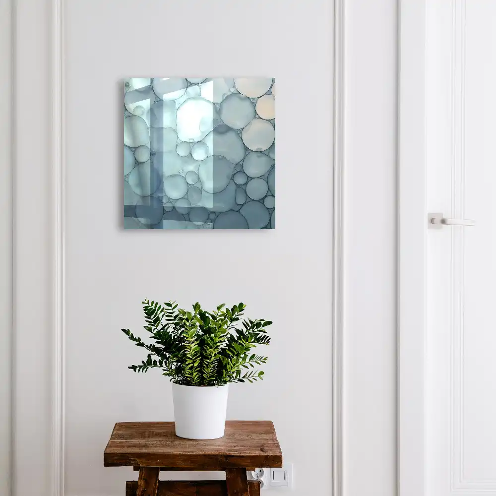 Armoire à clés bulles aux teintes froides de bleu
