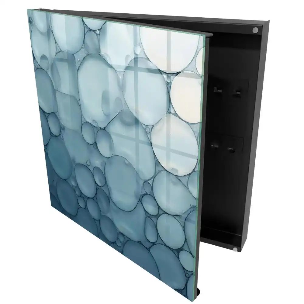 Armoire à clés bulles aux teintes froides de bleu
