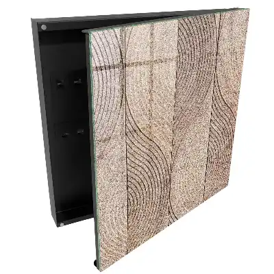 Boîte à clés murale surface texturée à motifs ondulés