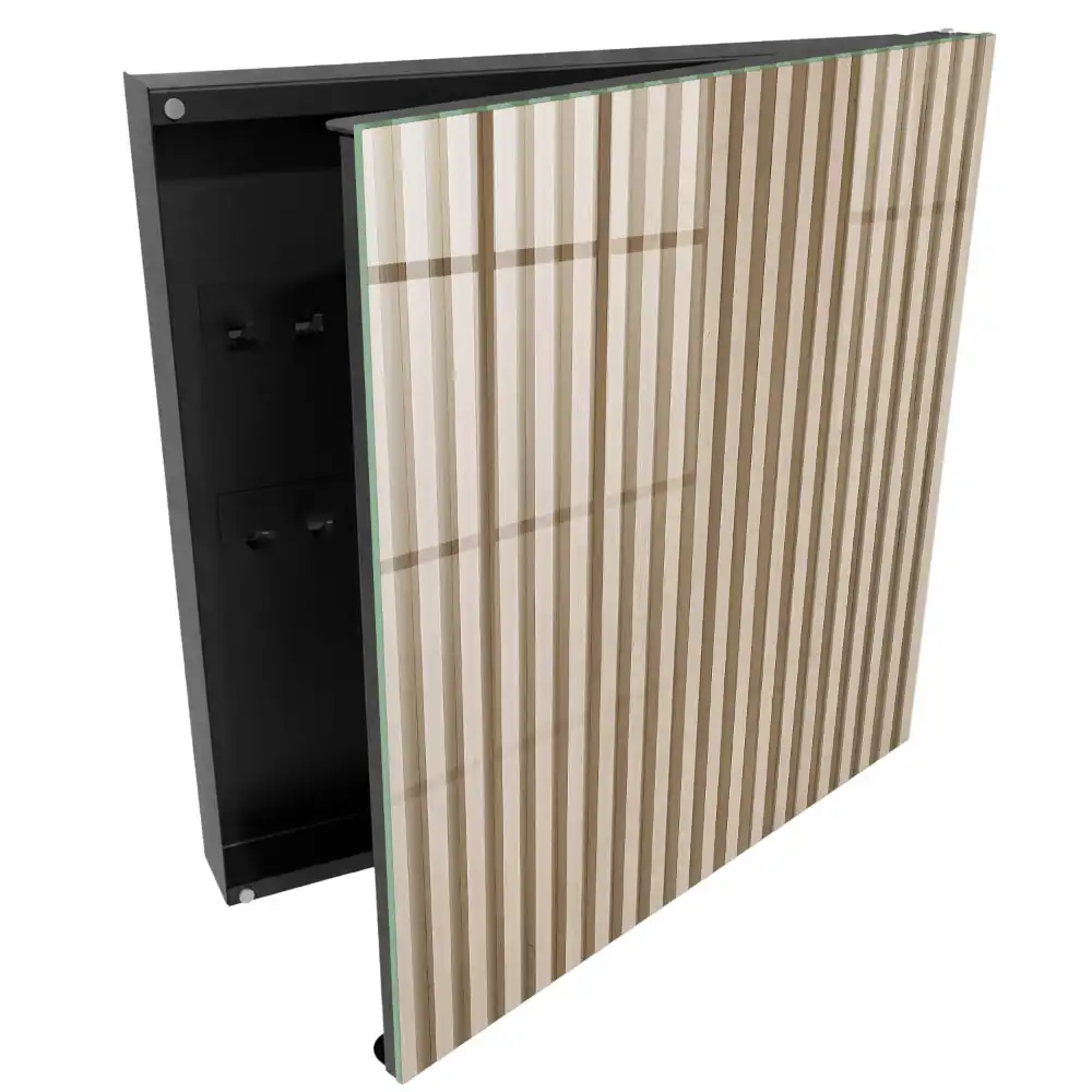 Armoire à clés des lignes verticales beiges créent un effet texturé