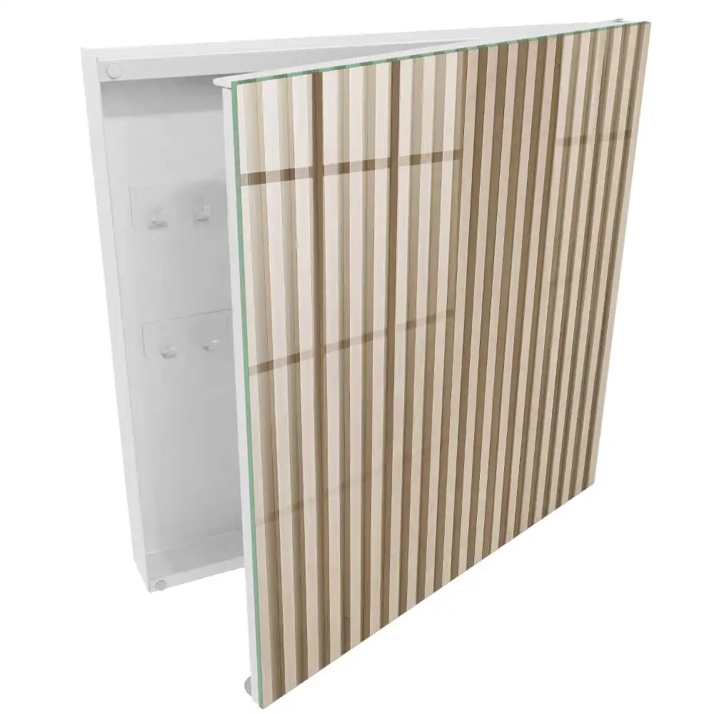 Armoire à clés des lignes verticales beiges créent un effet texturé