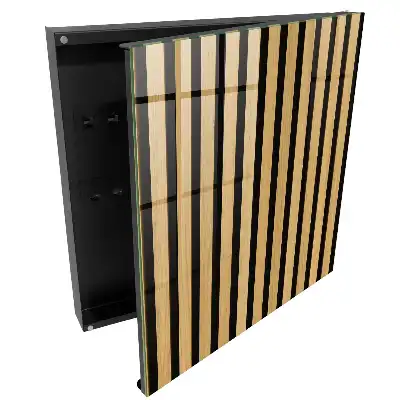 Boîte à clés rayures de bois élégance et simplicité
