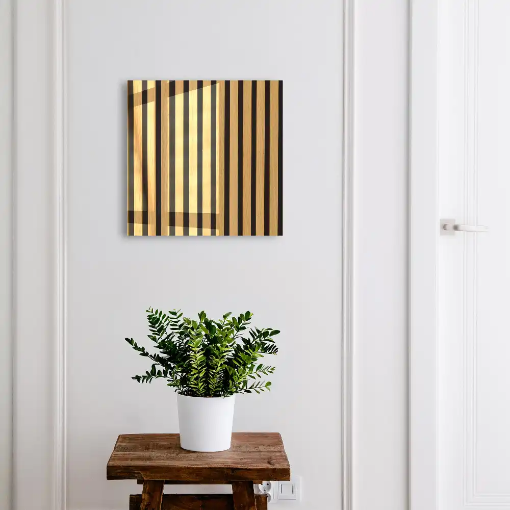 Boîte à clés rayures de bois élégance et simplicité