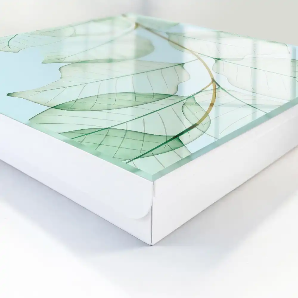Armoire à clés feuilles subtiles sur fond pastel