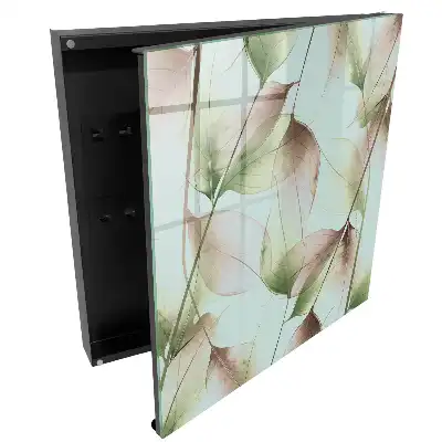 Boîte à clés murale feuilles transparentes vertes et brunes