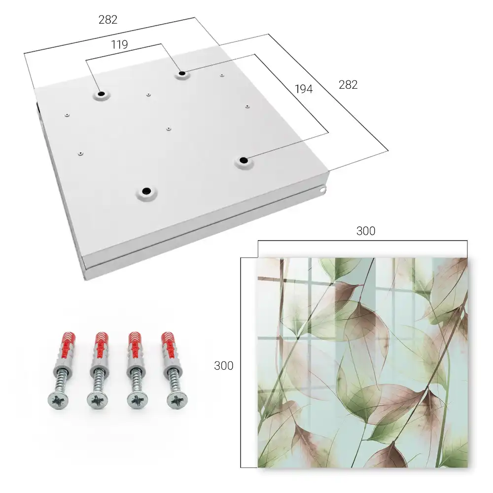 Boîte à clés murale feuilles transparentes vertes et brunes