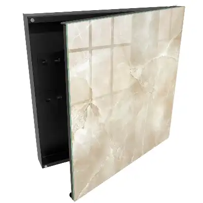 Armoire à clés motifs délicats en marbre beige