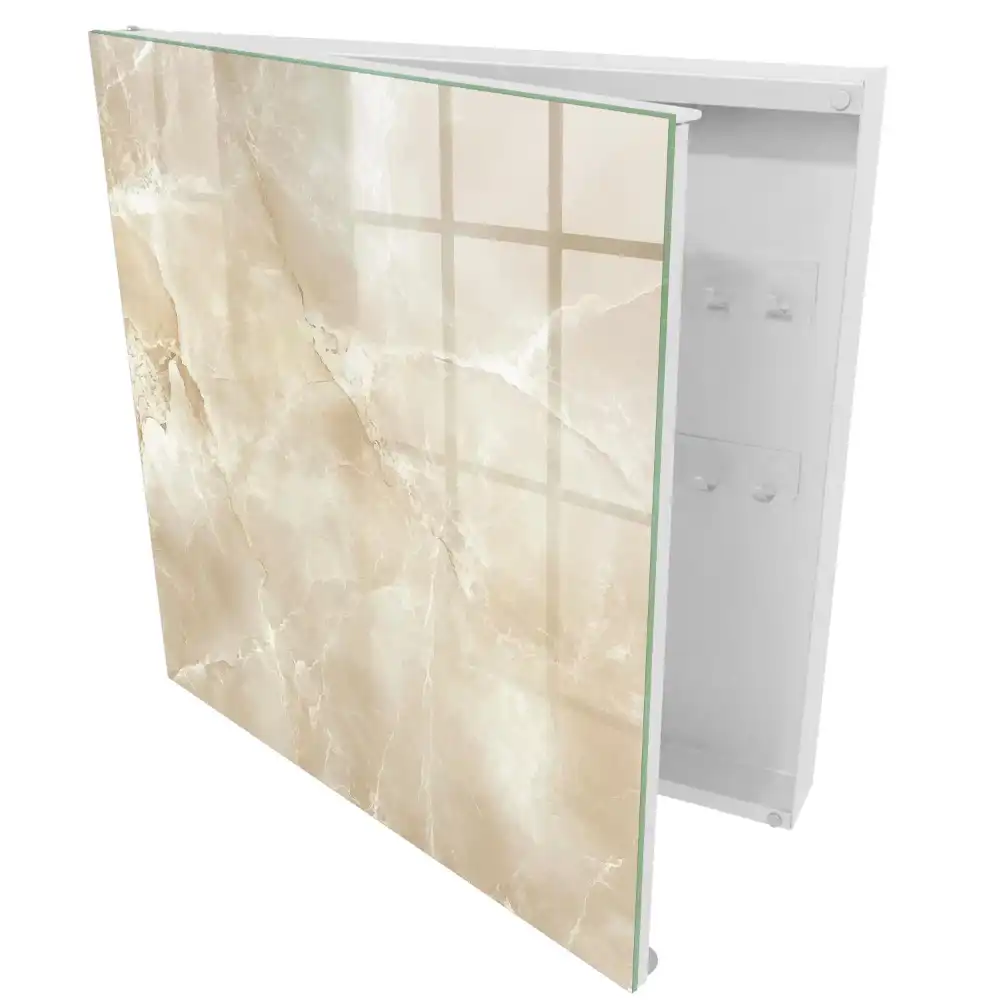 Armoire à clés motifs délicats en marbre beige