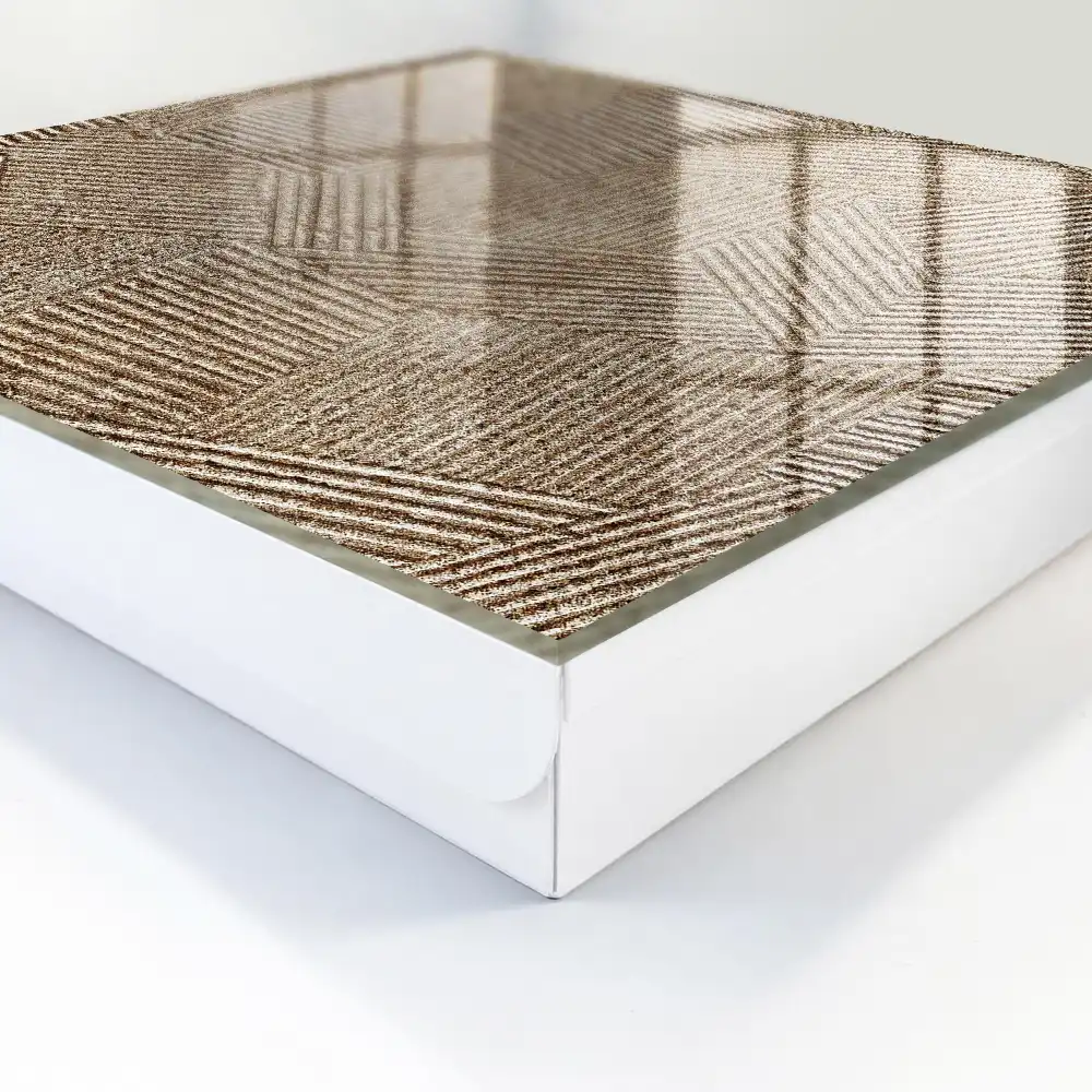 Boîte à clés murale motif géométrique beige à lignes diagonales
