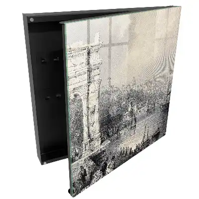 Armoire à clés un monastère sur le rivage avec des voiliers