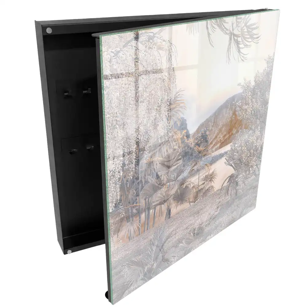 Armoire à clés paysage de montagnes et de plantes sans point