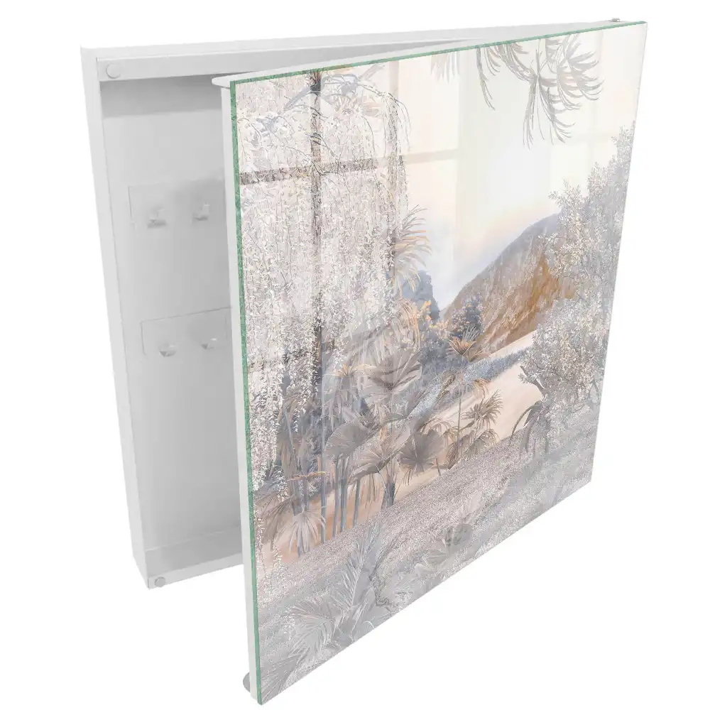Armoire à clés paysage de montagnes et de plantes sans point