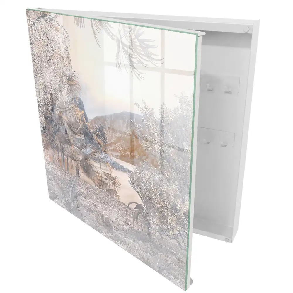 Armoire à clés paysage de montagnes et de plantes sans point