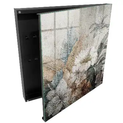 Boîte à clés murale une végétation délicate aux couleurs discrètes