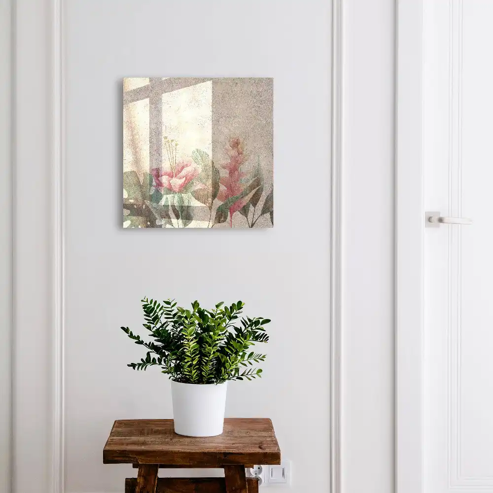 Boîte à clés motifs végétaux sur fond texturé