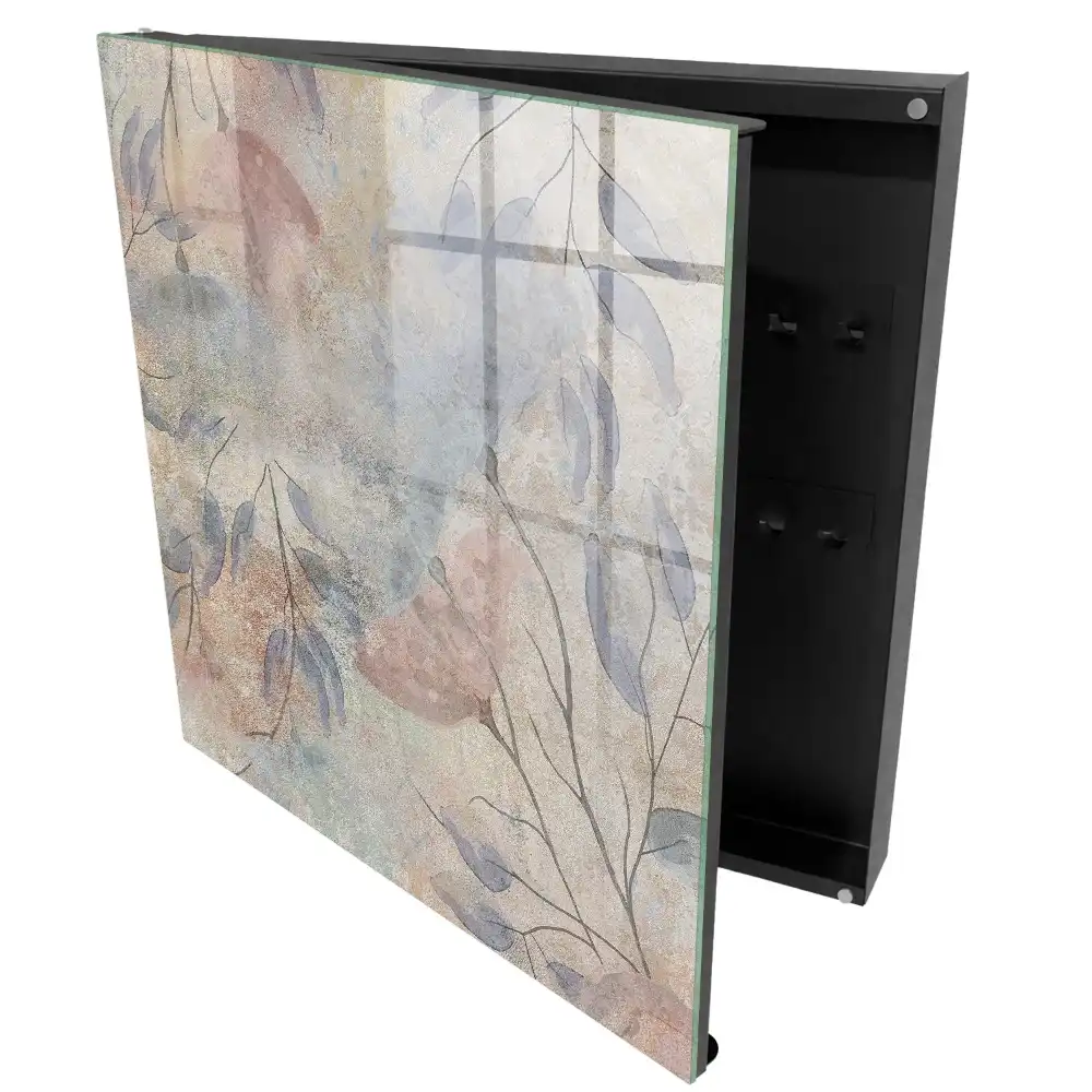 Boîte à clés murale les motifs végétaux et les couleurs pastel créent une harmonie