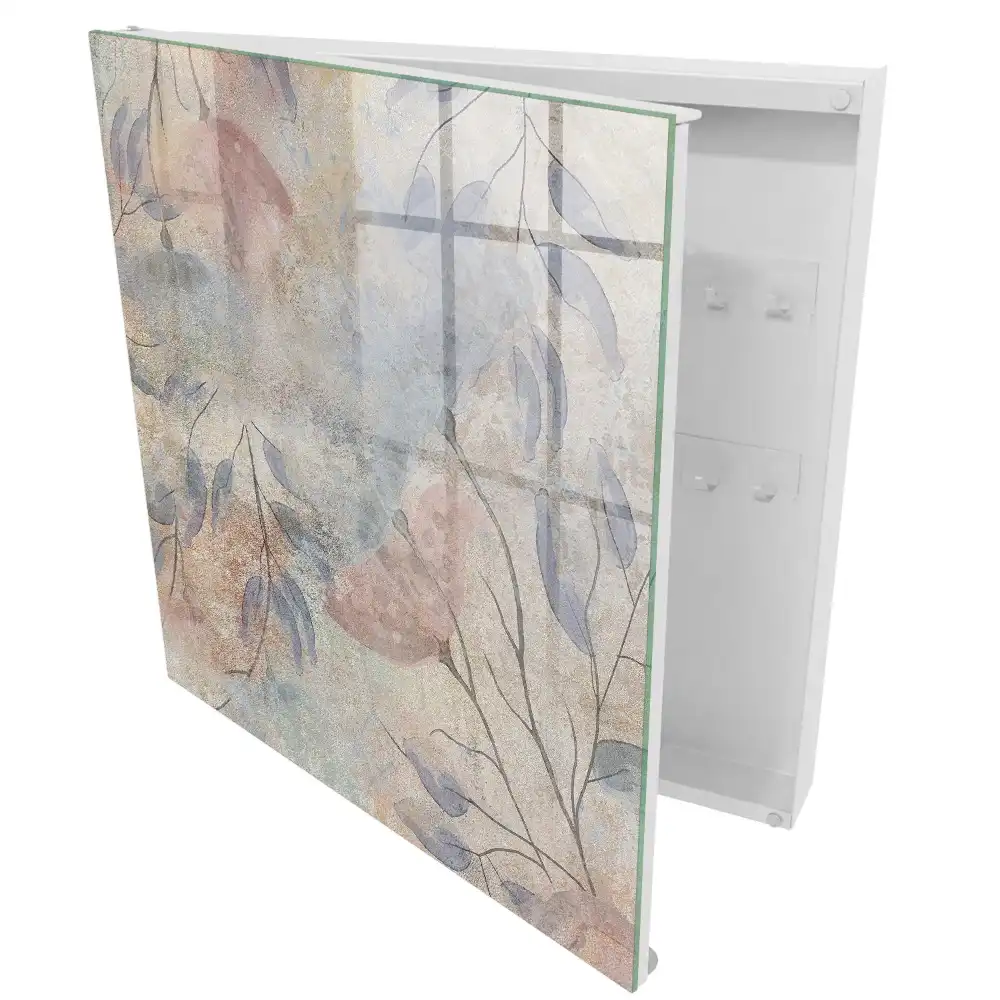 Boîte à clés murale les motifs végétaux et les couleurs pastel créent une harmonie