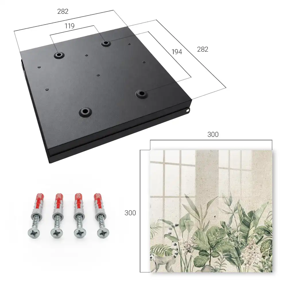Armoire à clés feuilles vertes avec un lémurien sur fond beige