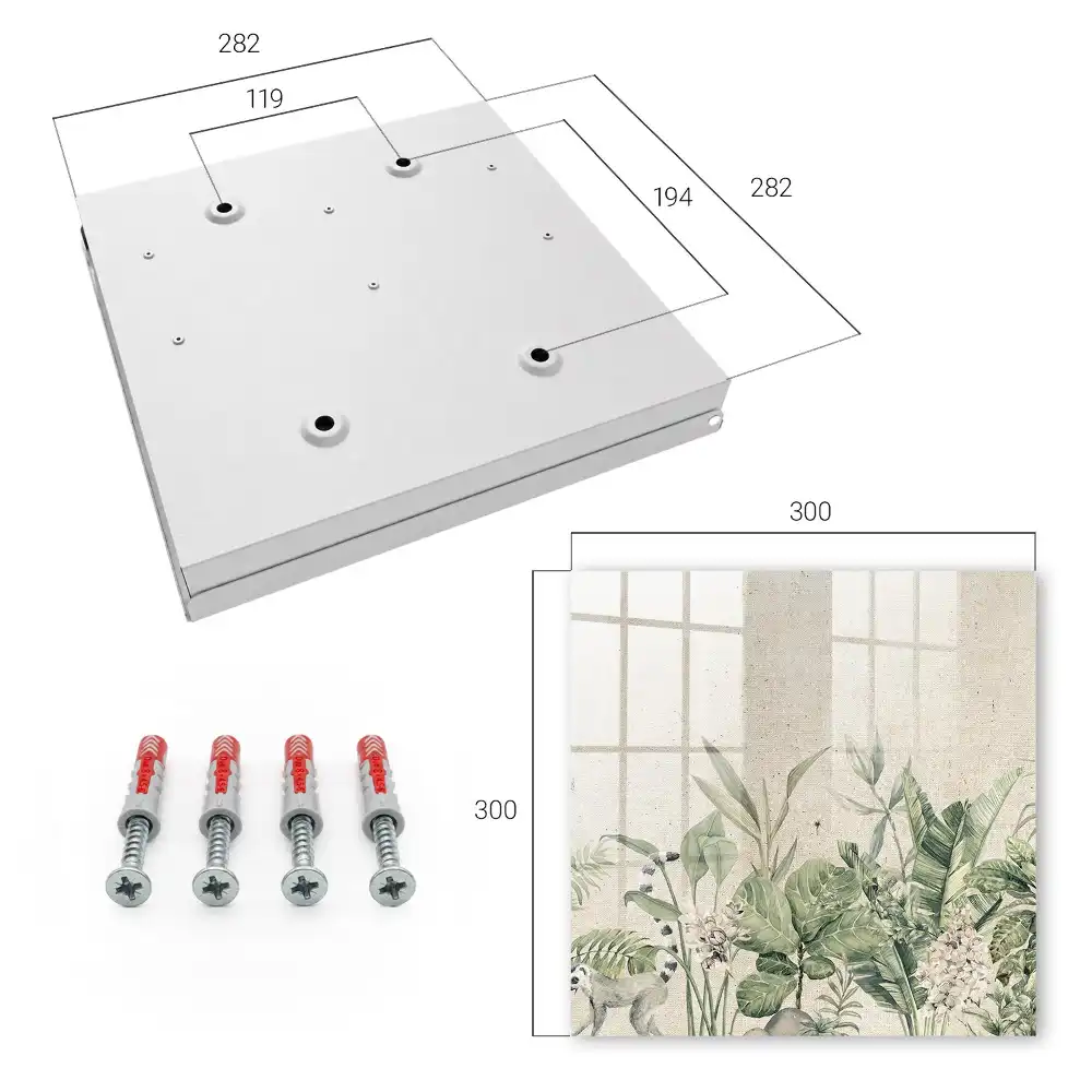 Armoire à clés feuilles vertes avec un lémurien sur fond beige